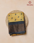 Pure Tussar - Yellow and Black