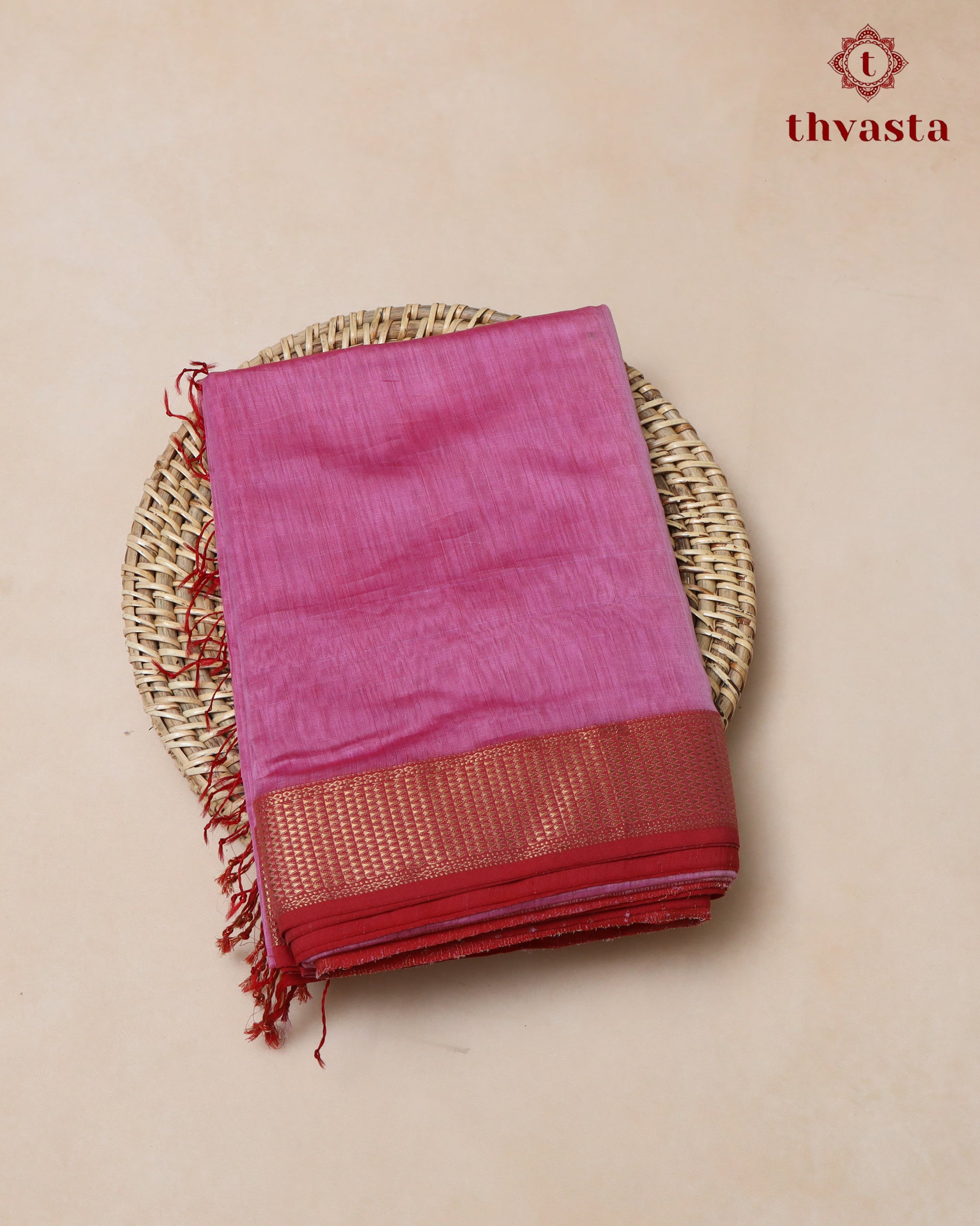 Maheshwari Silkcotton Plain - Pink