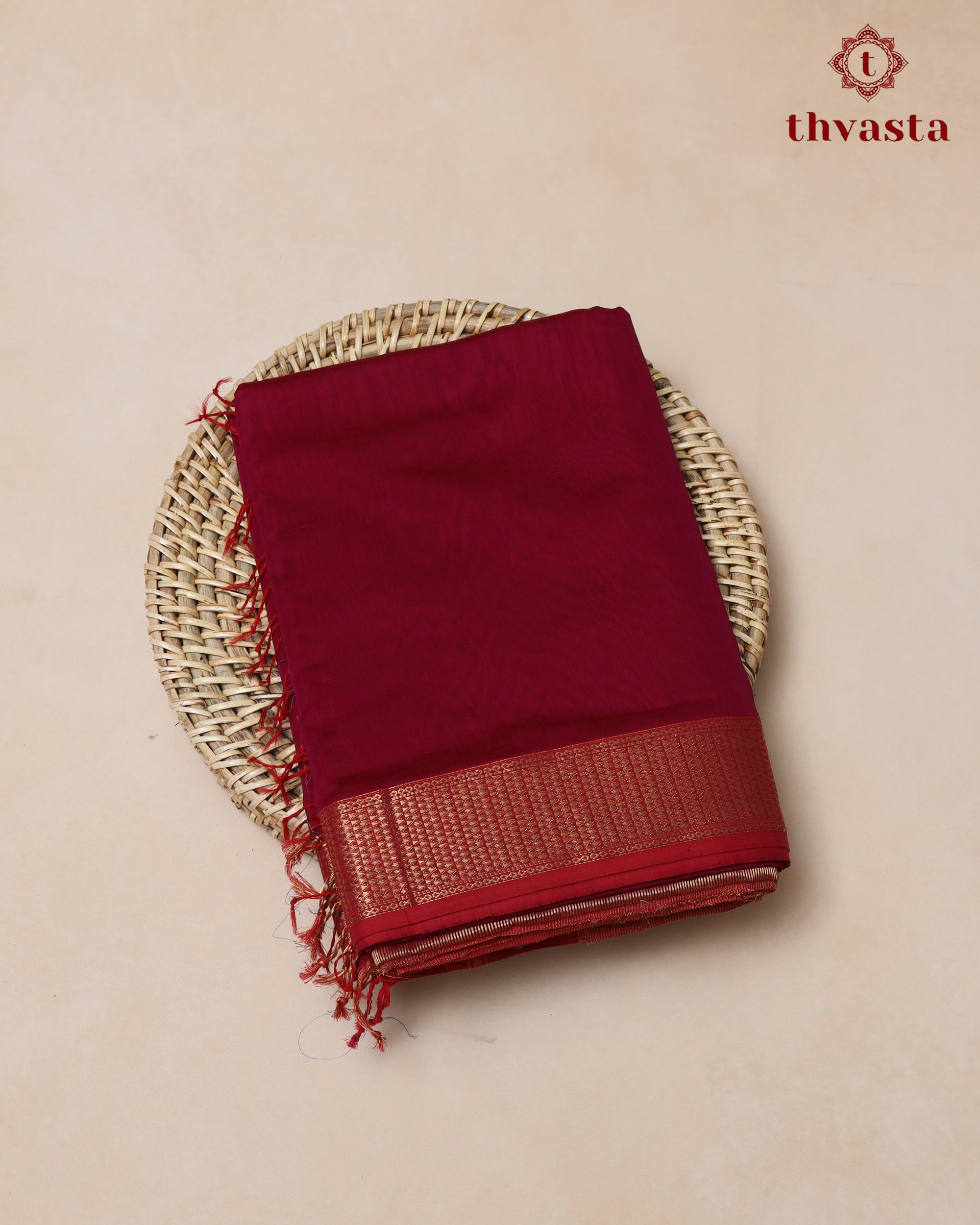 Maheshwari Silkcotton Plain - Red