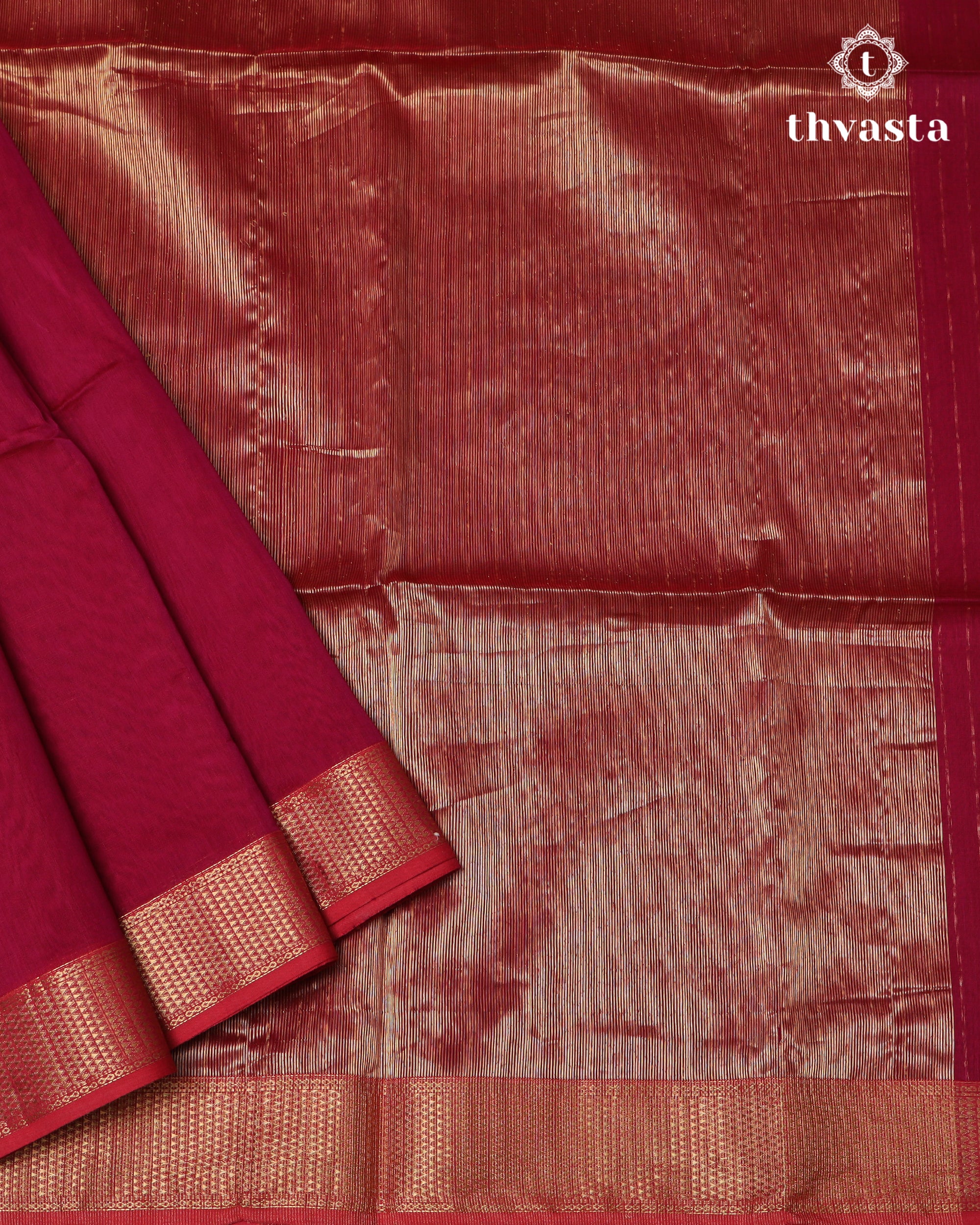 Maheshwari Silkcotton Plain - Red