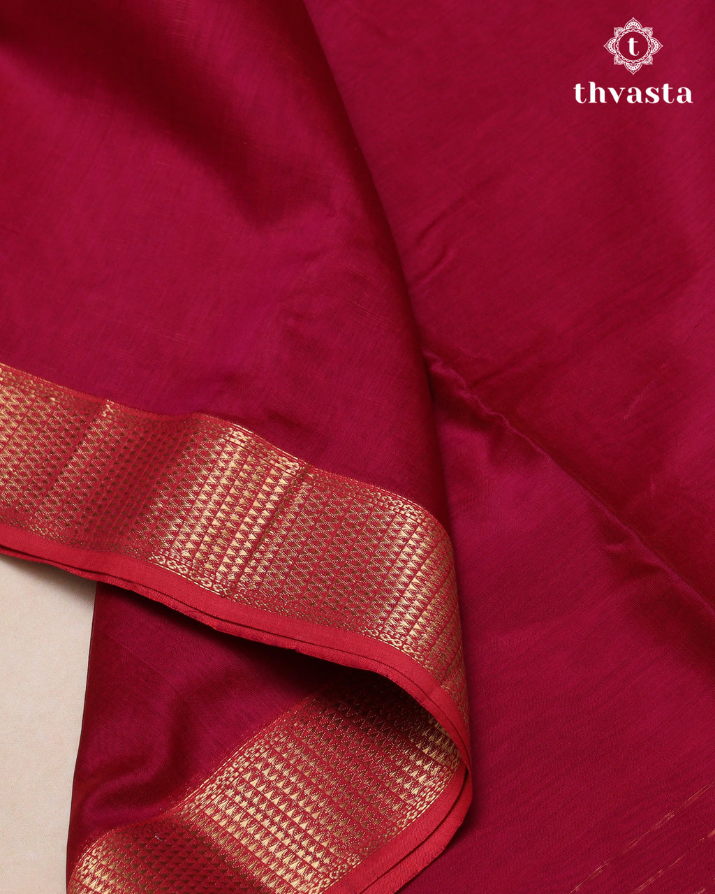 Maheshwari Silkcotton Plain - Red