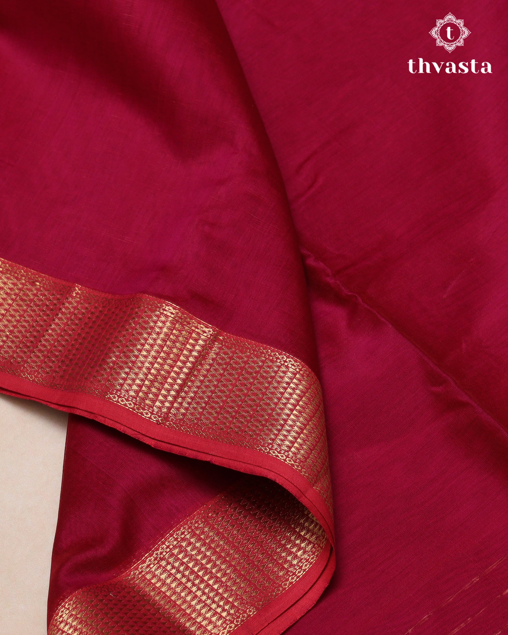Maheshwari Silkcotton Plain - Red