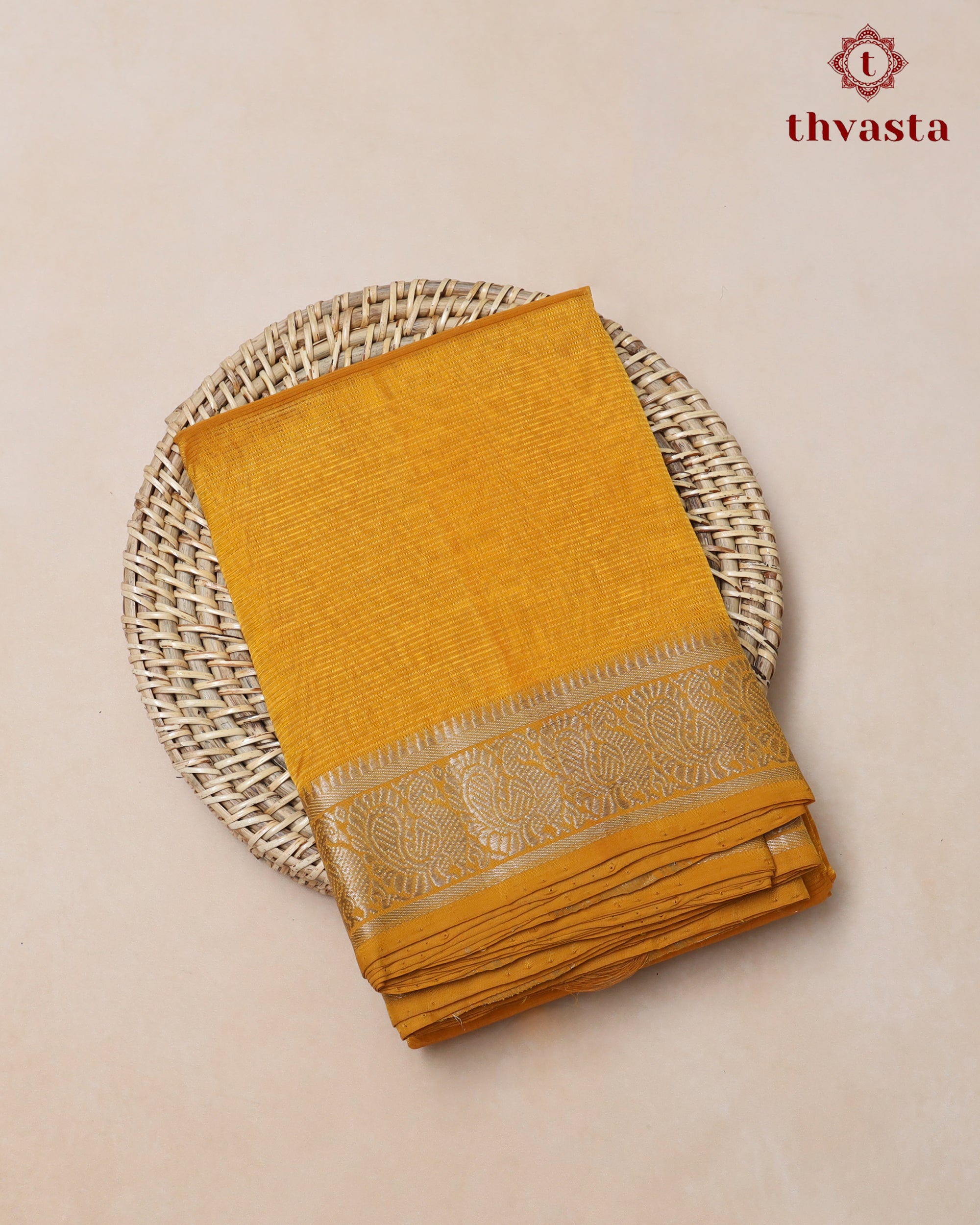 Mangalagiri Silk Cotton – Mayura Silver Edit – Mustard