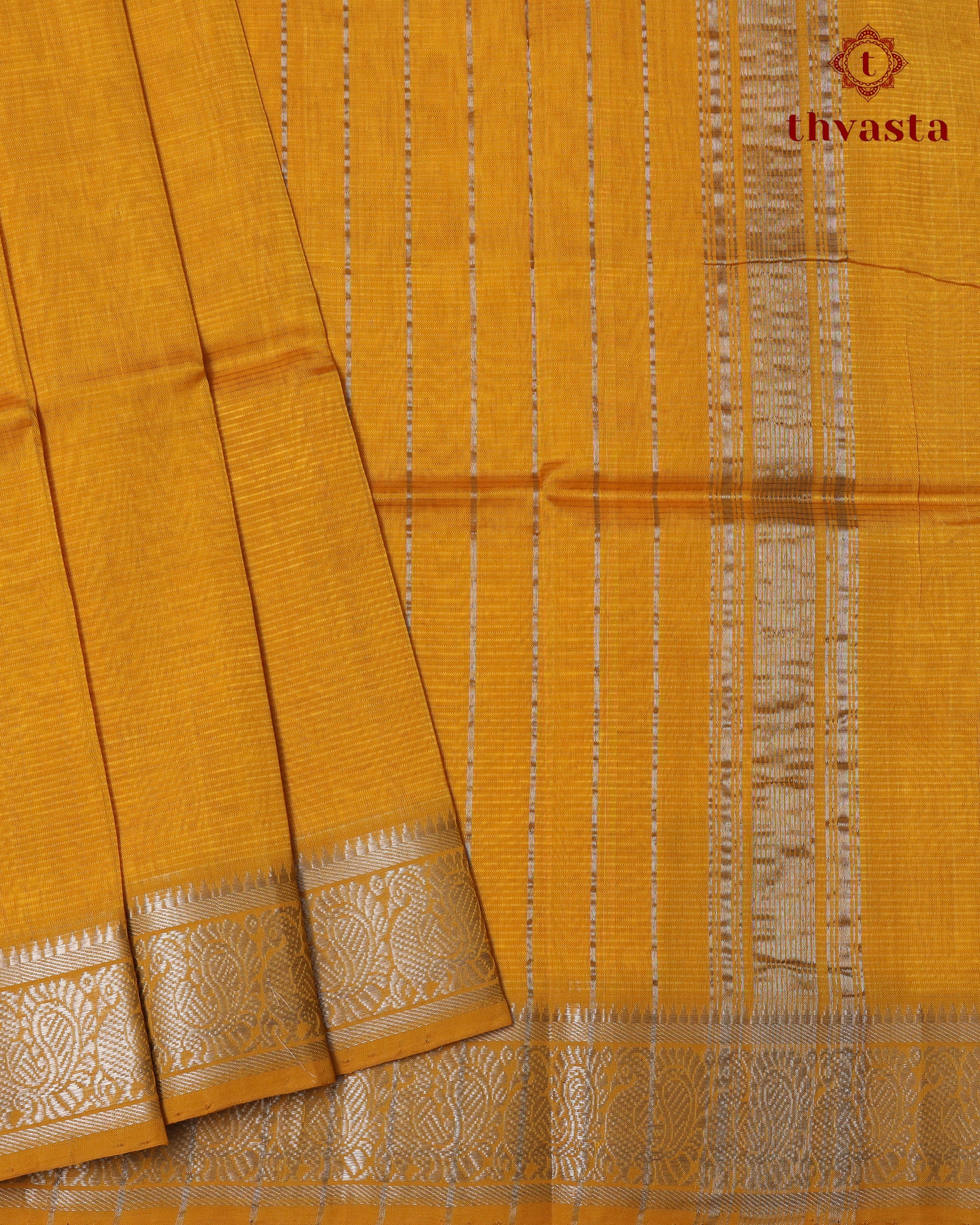 Mangalagiri Silk Cotton – Mayura Silver Edit – Mustard