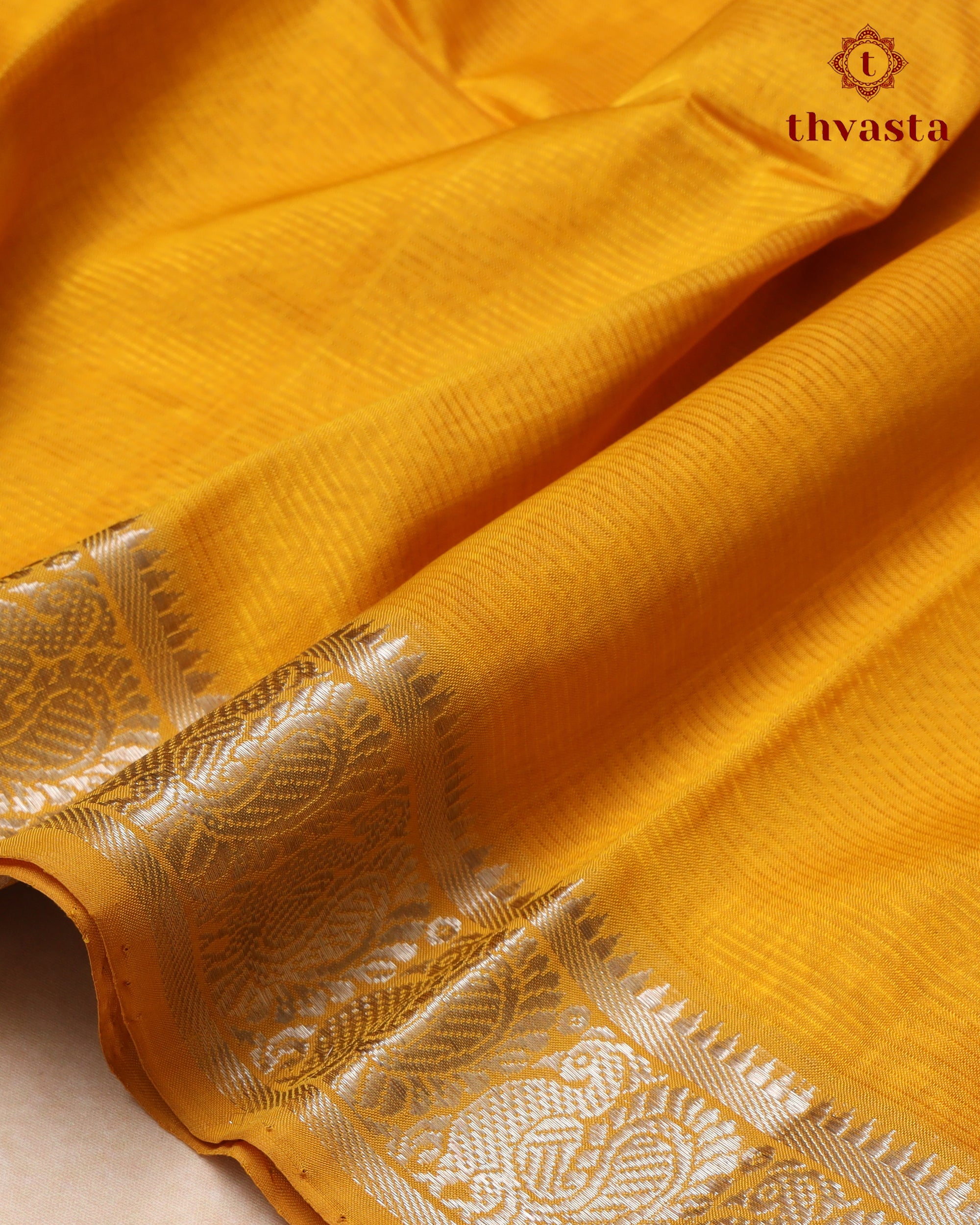 Mangalagiri Silk Cotton – Mayura Silver Edit – Mustard