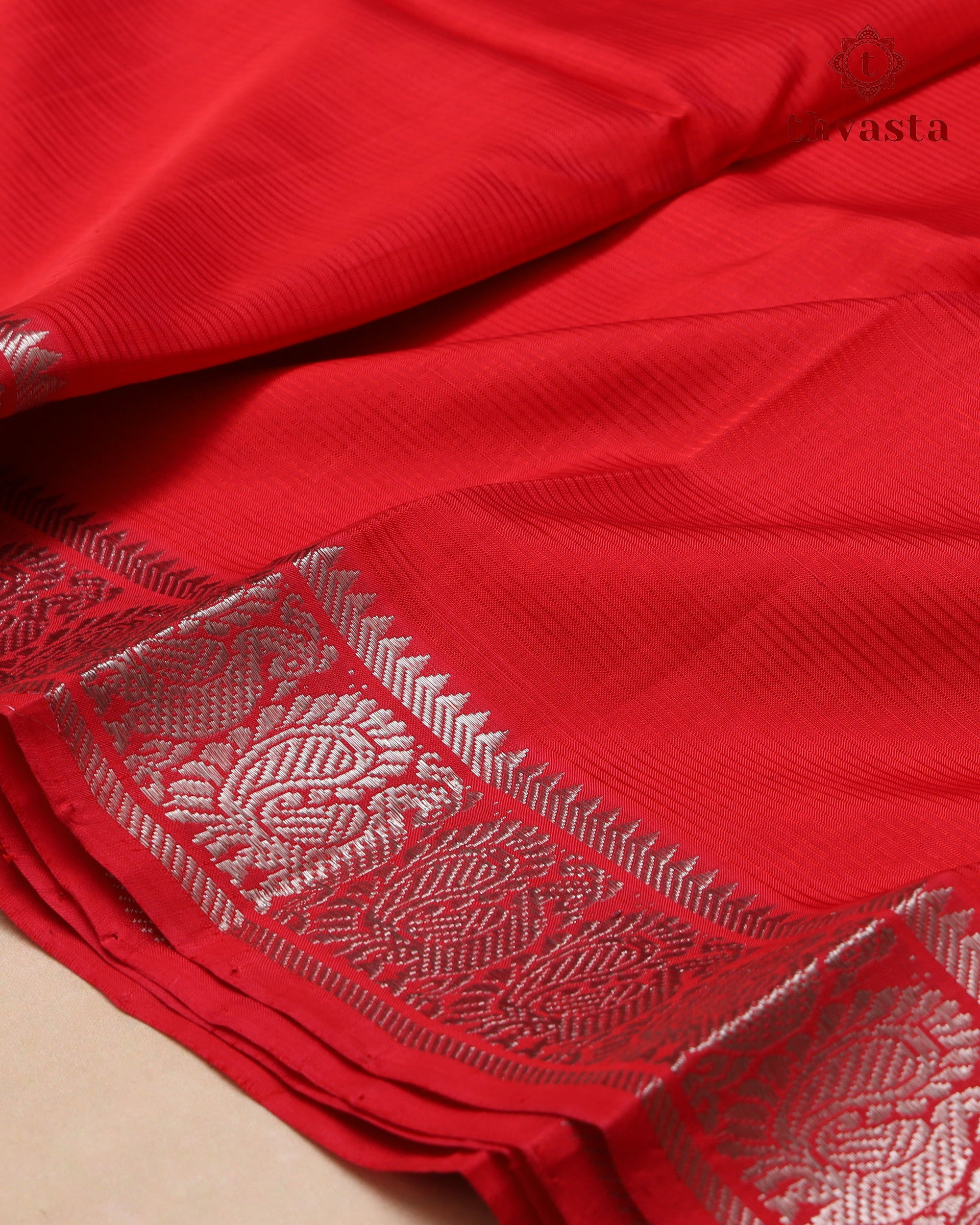 Mangalagiri Silk Cotton – Mayura Silver Edit – Red