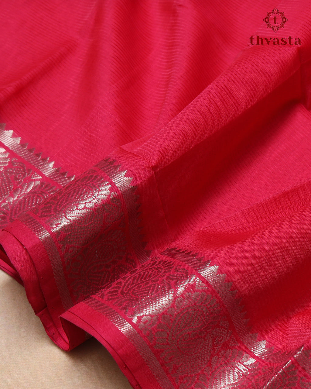 Mangalagiri Silk Cotton – Mayura Silver Edit – Hot Pink
