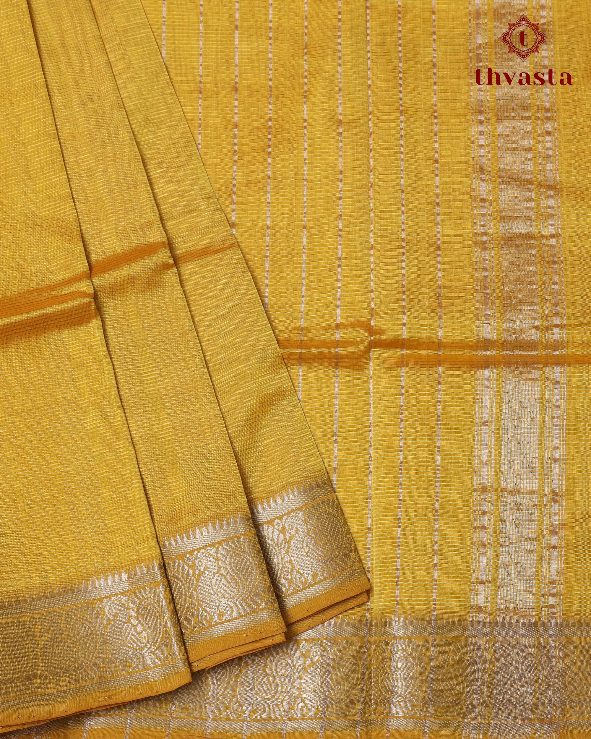 Mangalagiri Silk Cotton – Mayura Silver Edit – Yellow