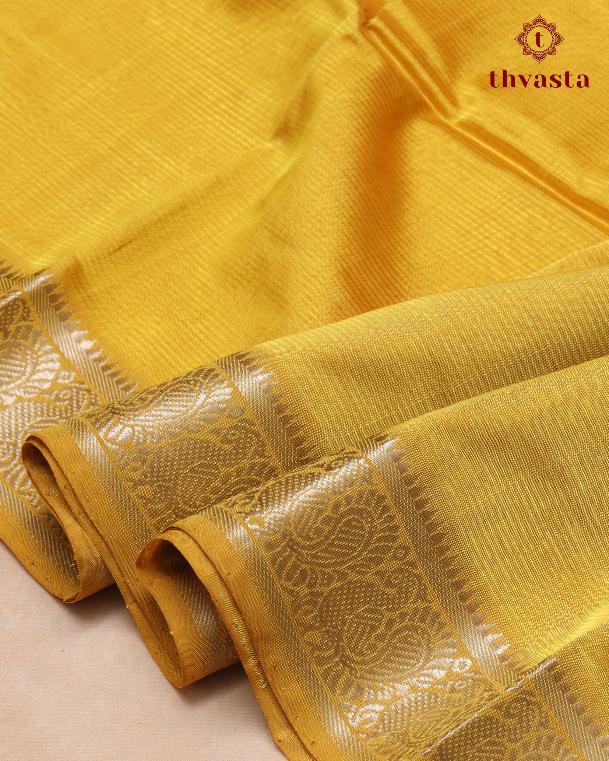 Mangalagiri Silk Cotton – Mayura Silver Edit – Yellow