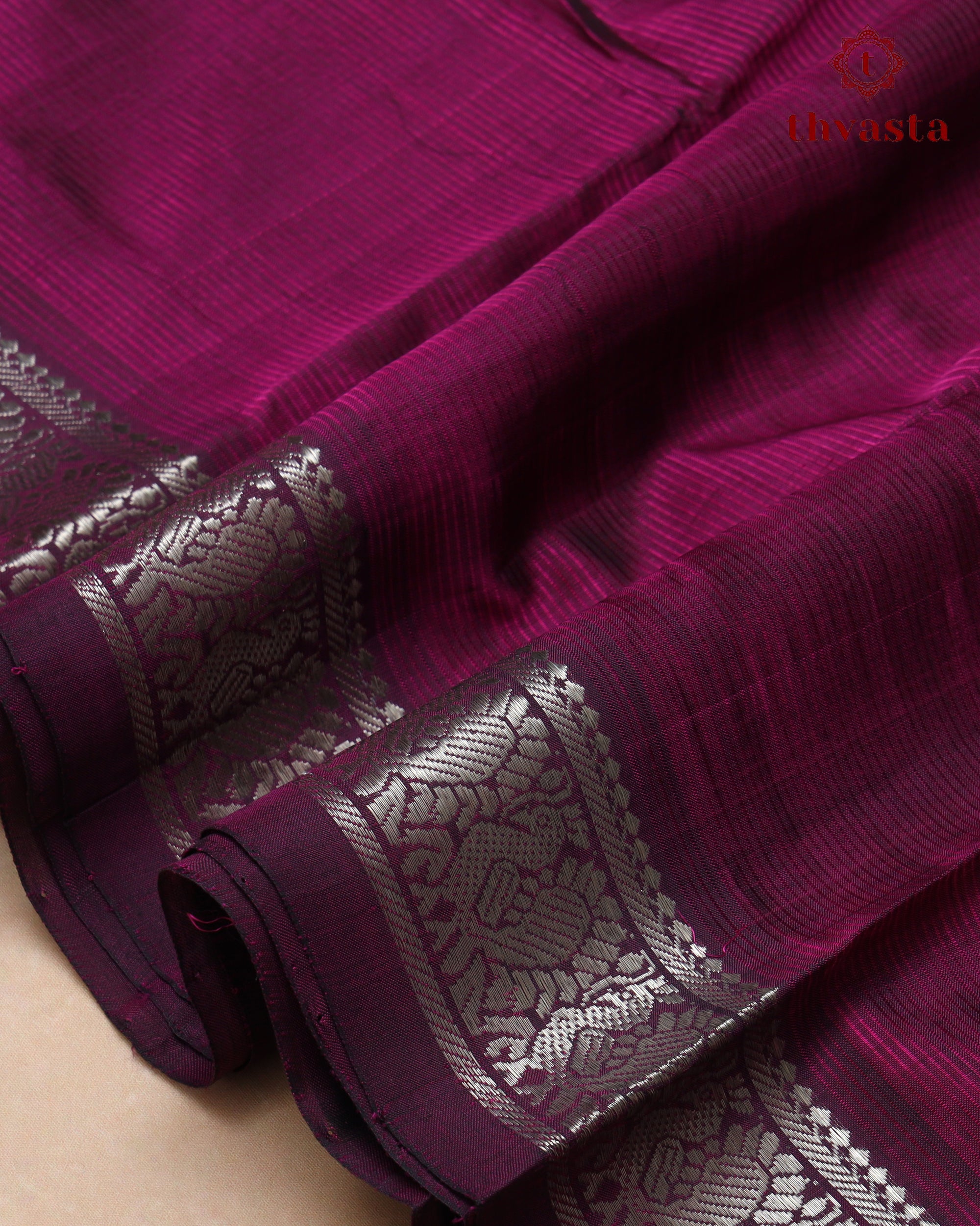 Mangalagiri Silk Cotton – Mayura Silver Edit – Purple