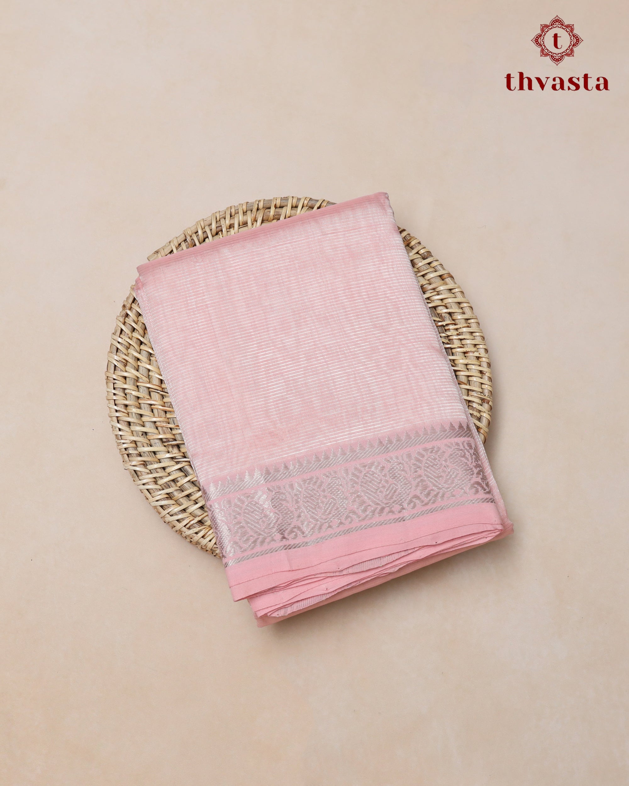 Mangalagiri Silk Cotton – Mayura Silver Edit – Light Pink