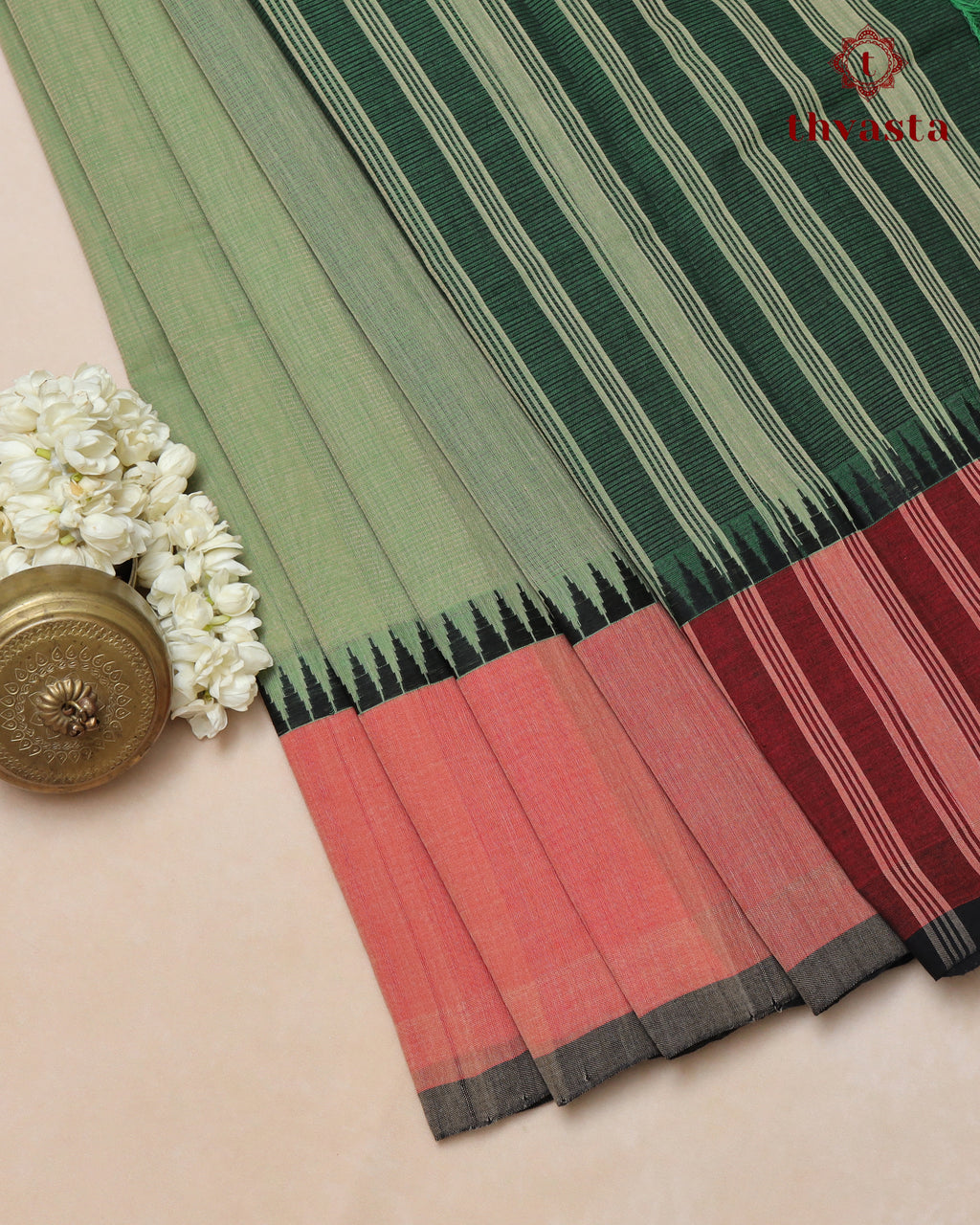 Mangalagiri Cotton – Gopuram Edit – Muted Green