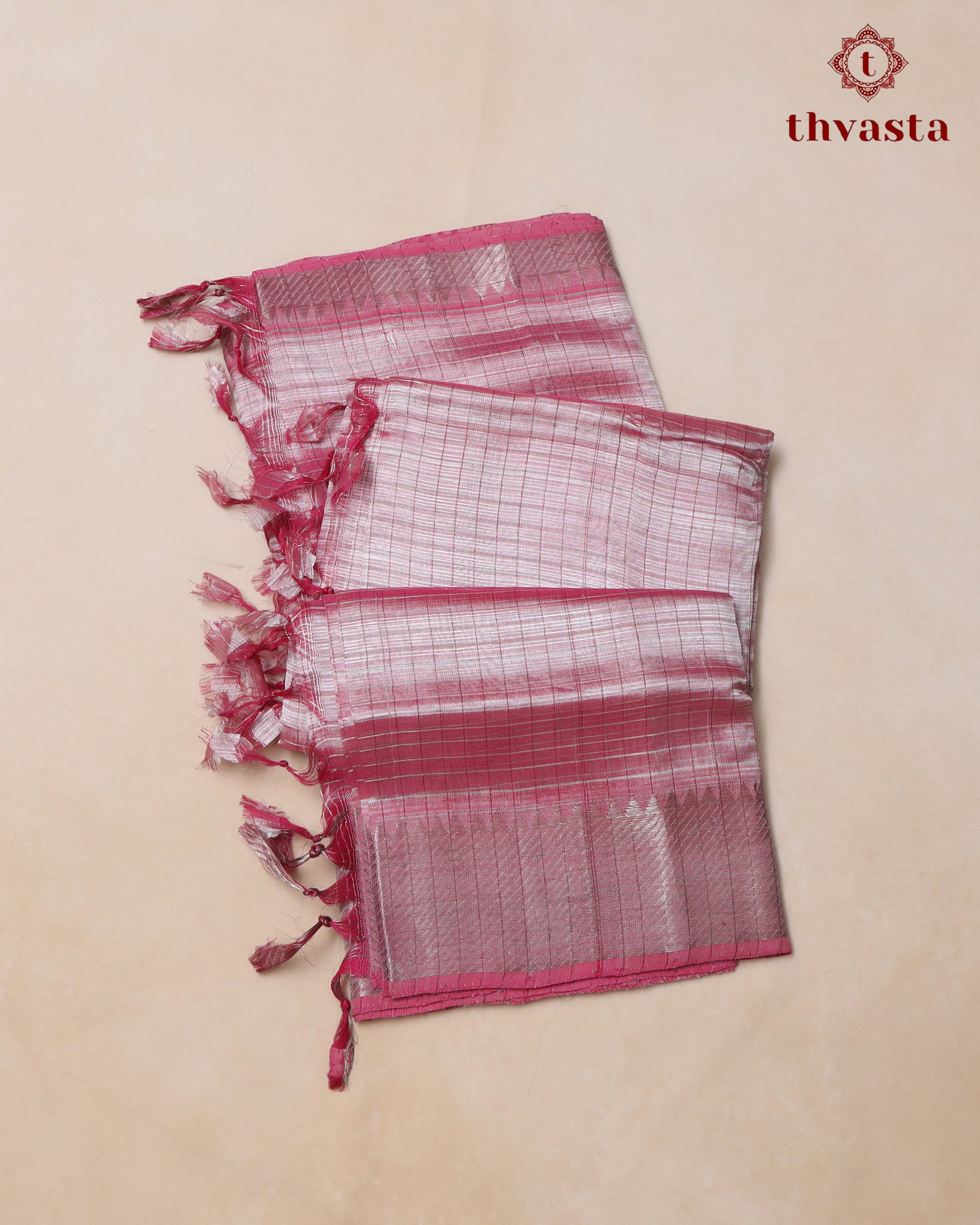 Mangalagiri Silk Cotton – Striped – Light Pink