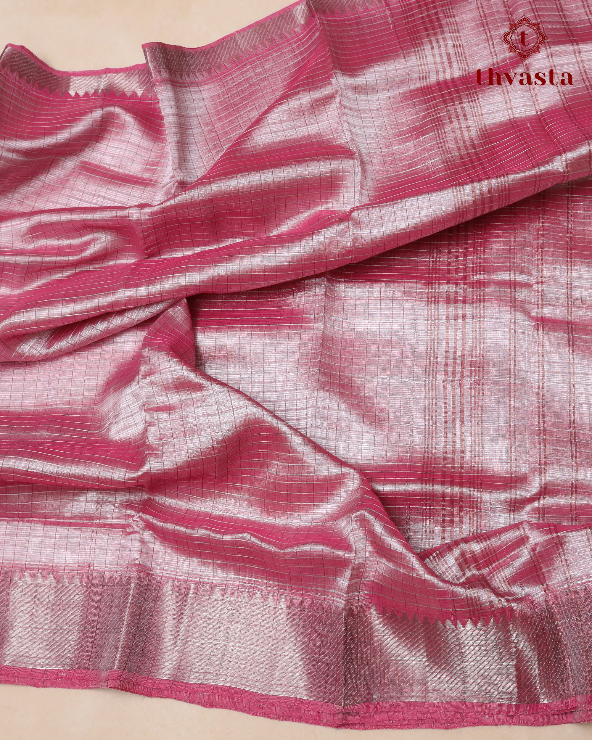 Mangalagiri Silk Cotton – Striped – Light Pink