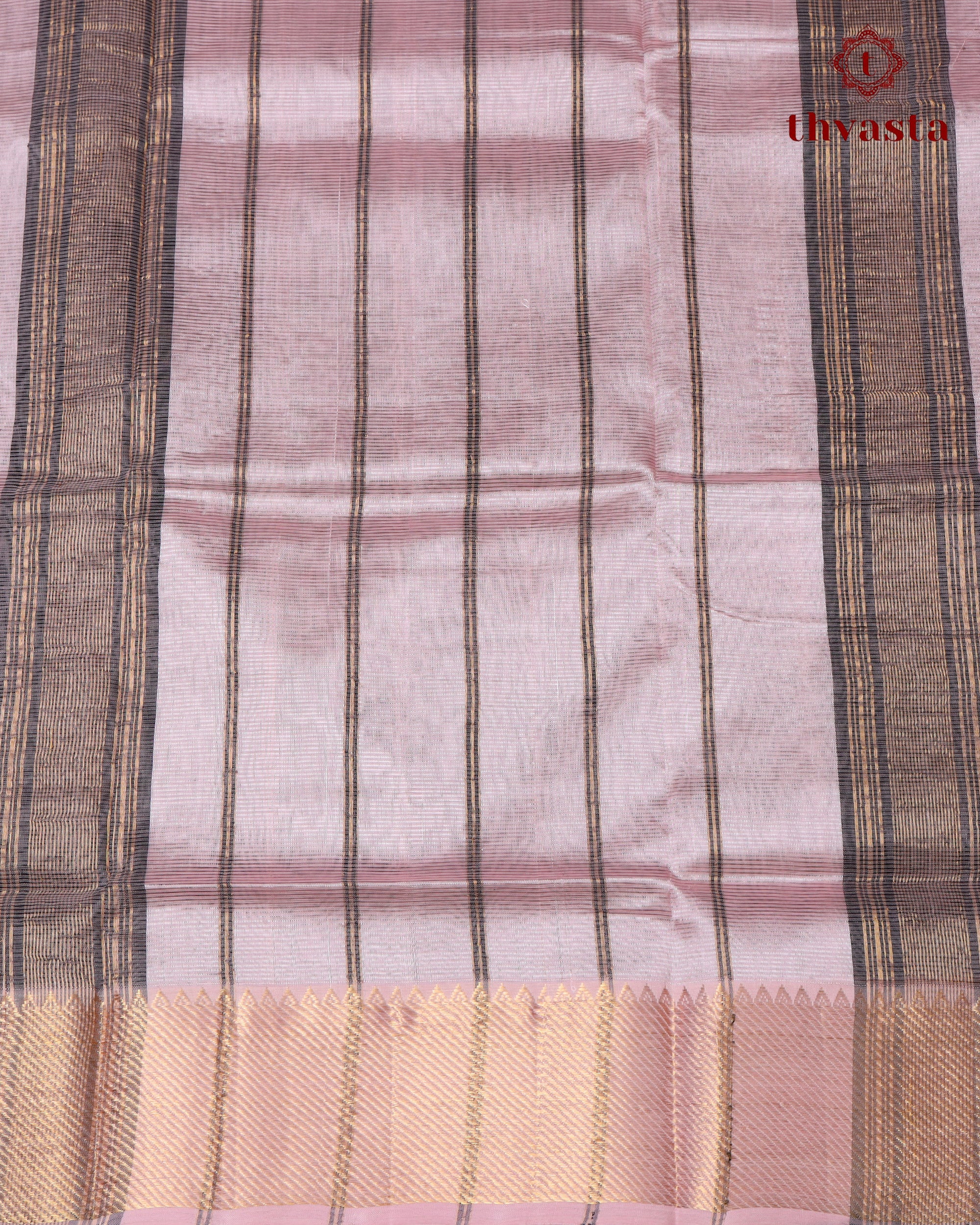 Mangalagiri Silk Cotton – Striped – Black