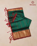 Mangalagiri Silk Cotton – Striped – Green and Red