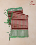 Mangalagiri Silk Cotton – Striped – Rust and Green