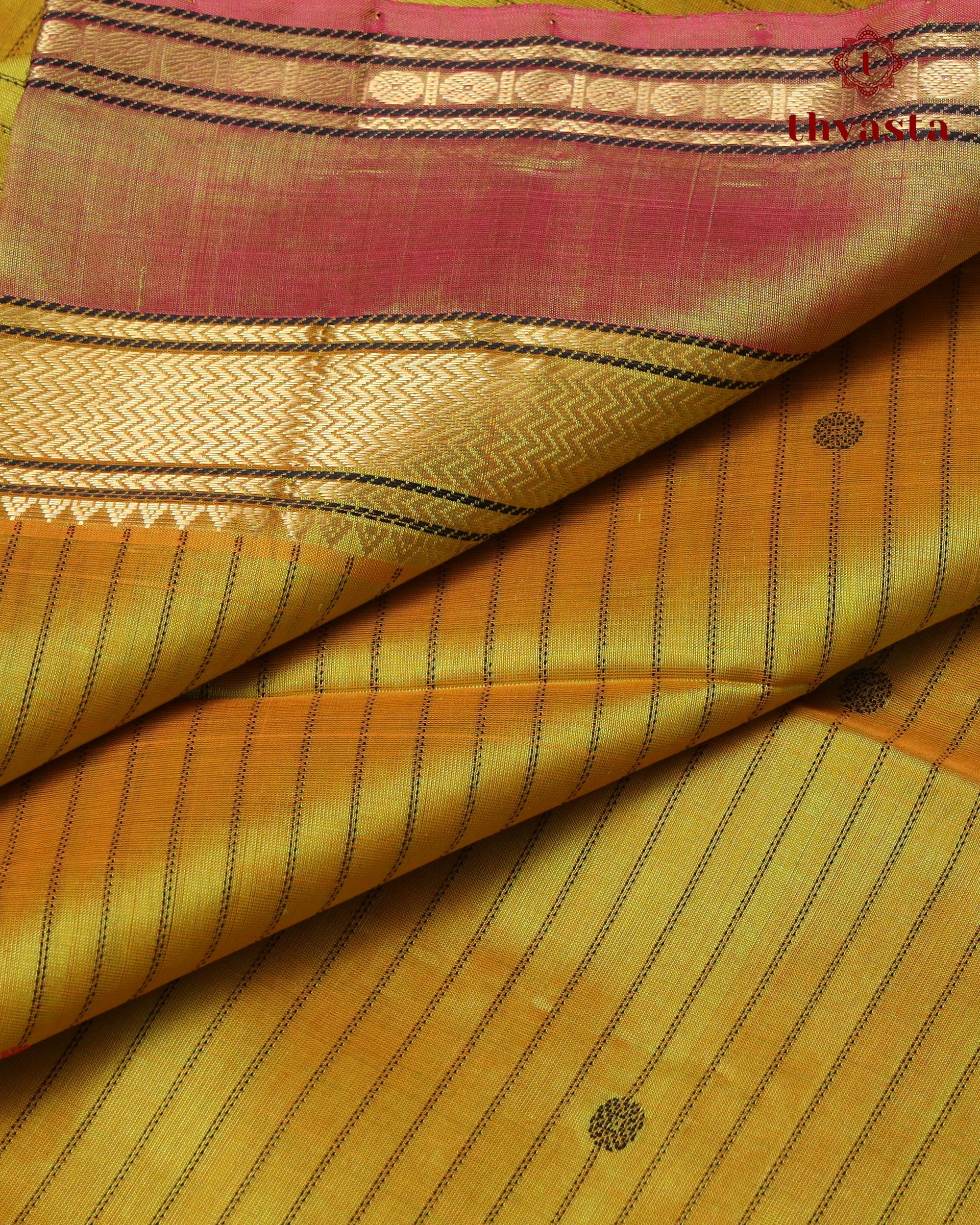 Silk cotton - Yellow and Hot pink