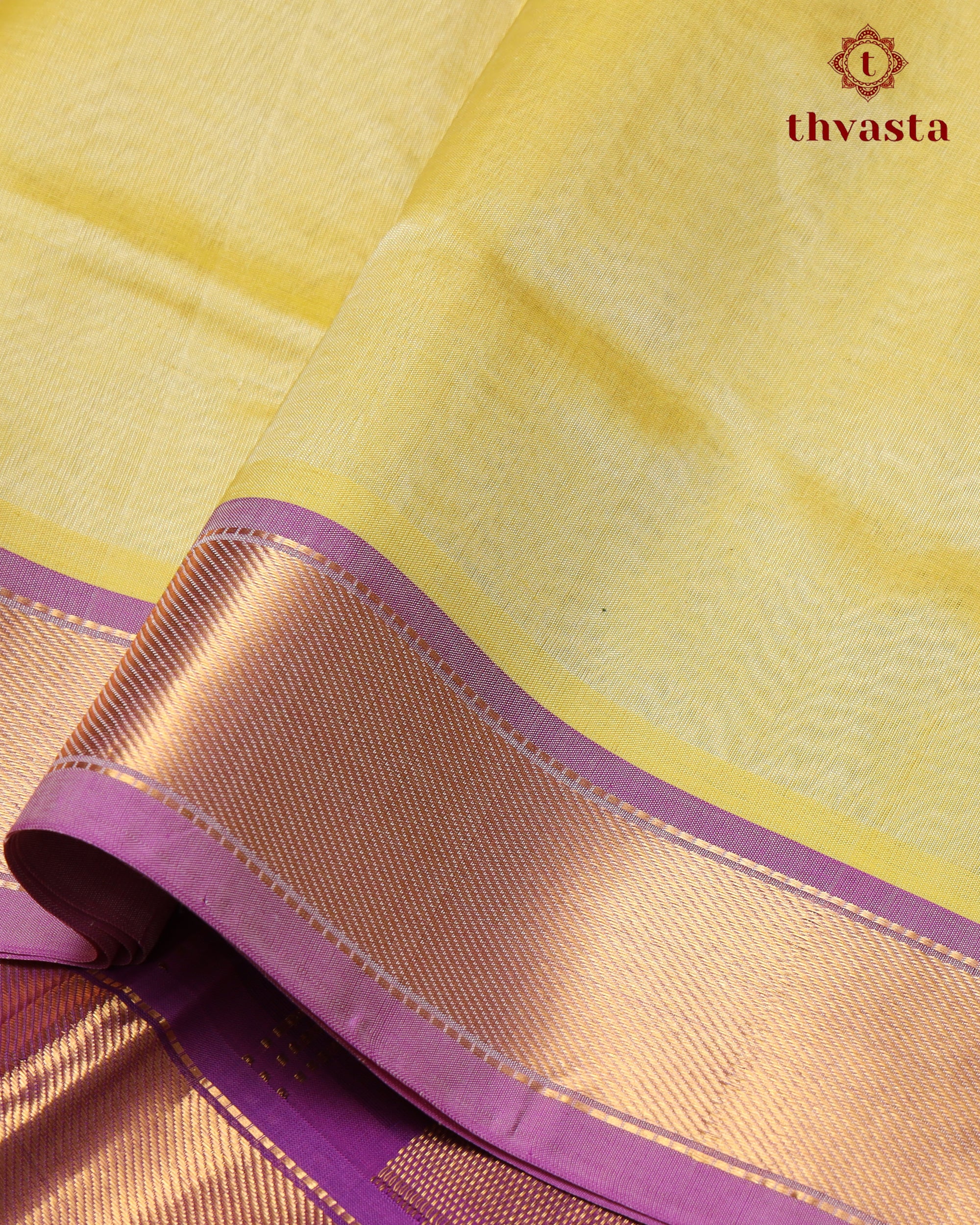 Silk cotton - Pastel Yellow and Purple