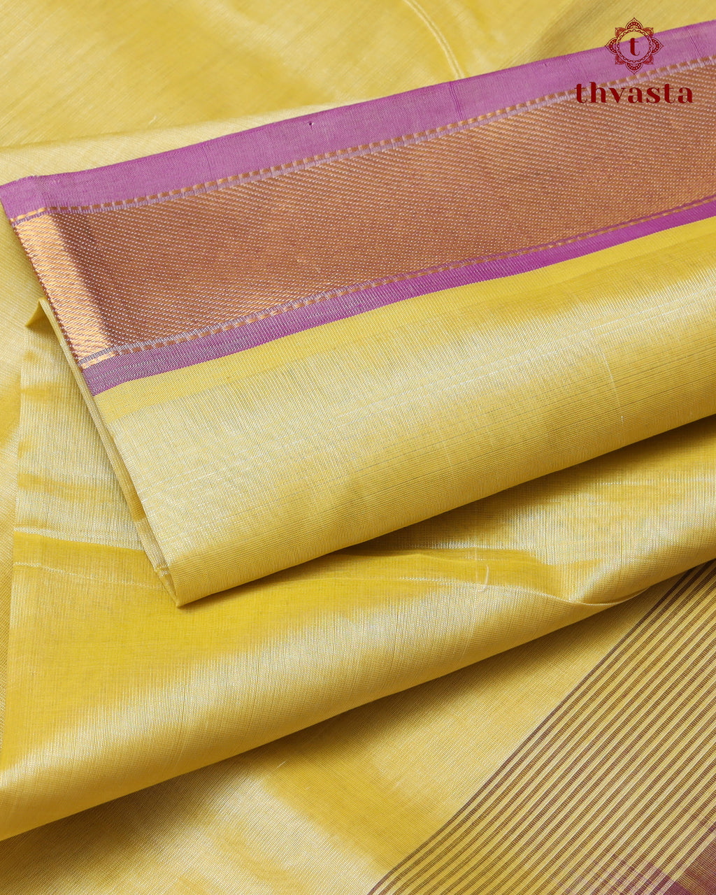 Silk cotton - Pastel Yellow and Purple