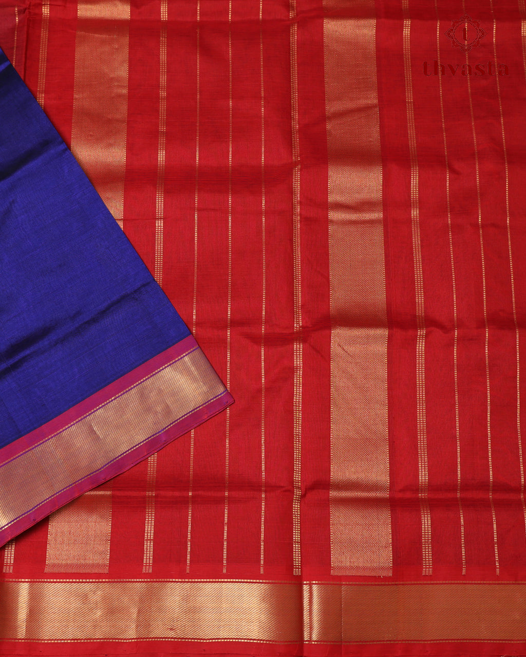 Silk cotton - Royal Blue and Red
