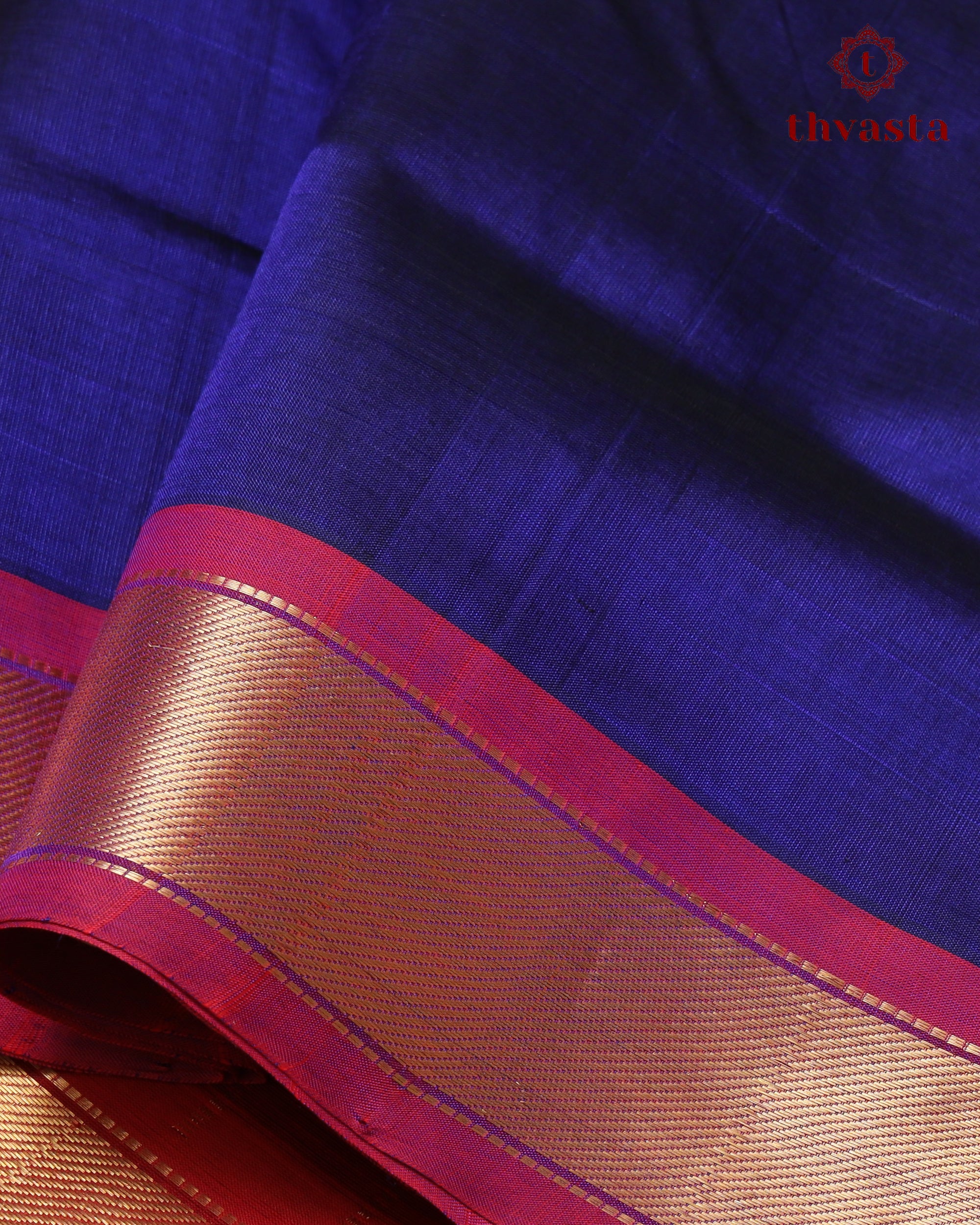 Silk cotton - Royal Blue and Red