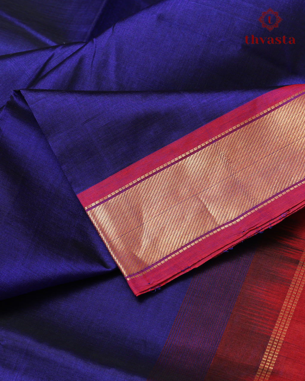Silk cotton - Royal Blue and Red