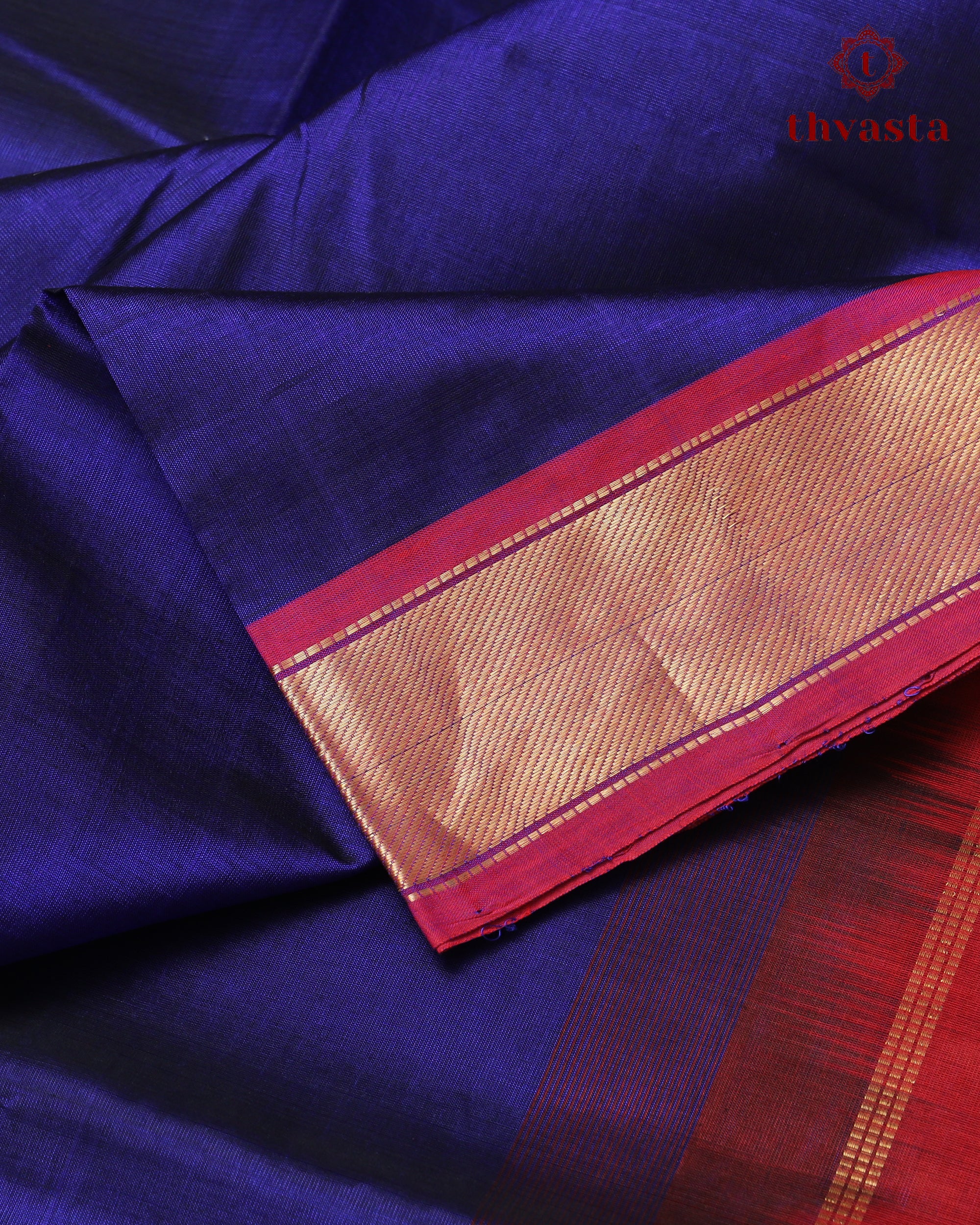 Silk cotton - Royal Blue and Red