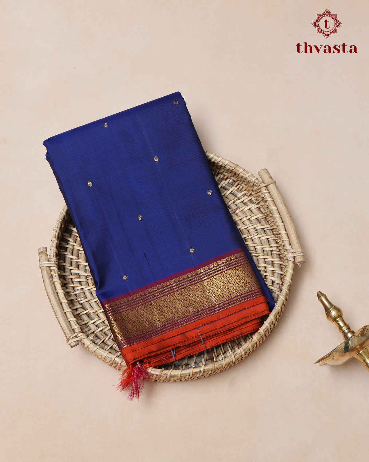 Pure Kanjivaram Silk – Gatti Border - Royal Blue