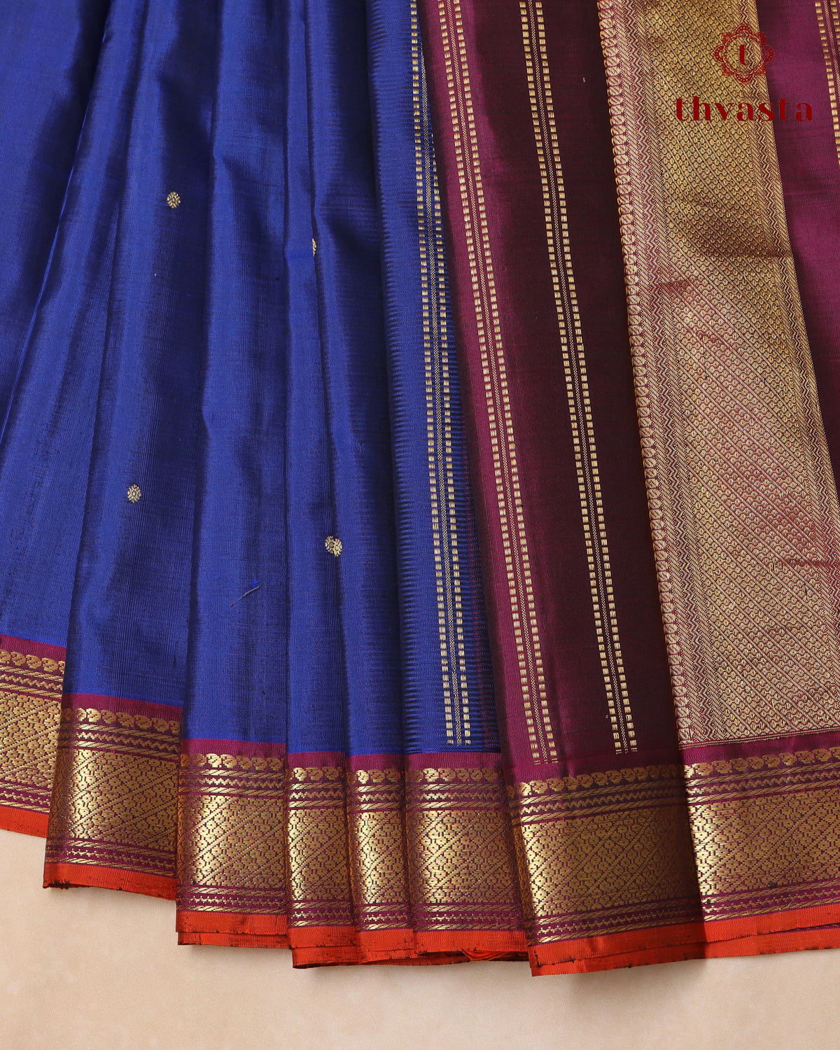 Pure Kanjivaram Silk – Gatti Border - Royal Blue