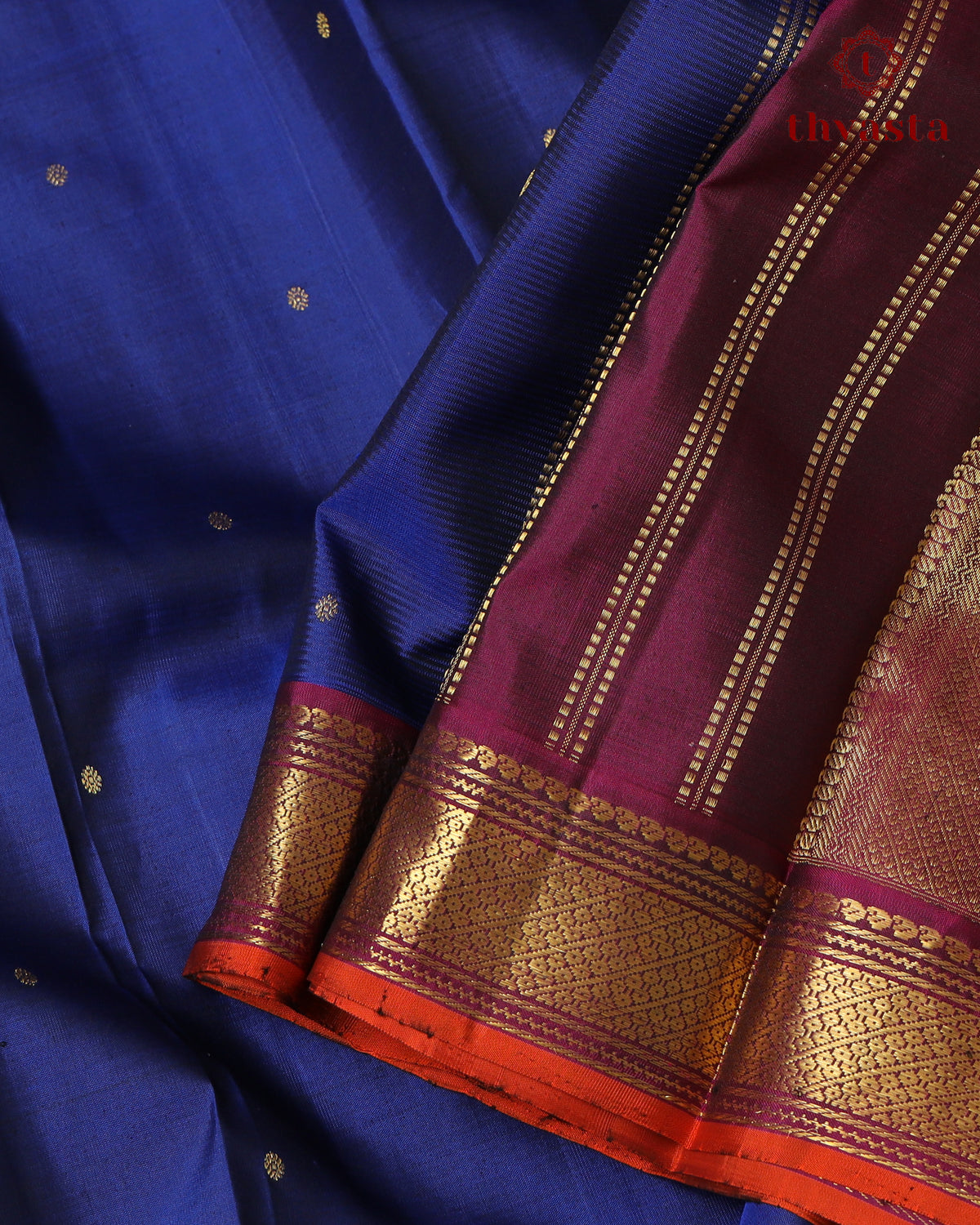 Pure Kanjivaram Silk – Gatti Border - Royal Blue