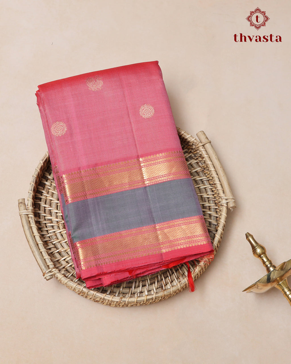 Pure Kanjivaram Silk – Pink Vairaoosi