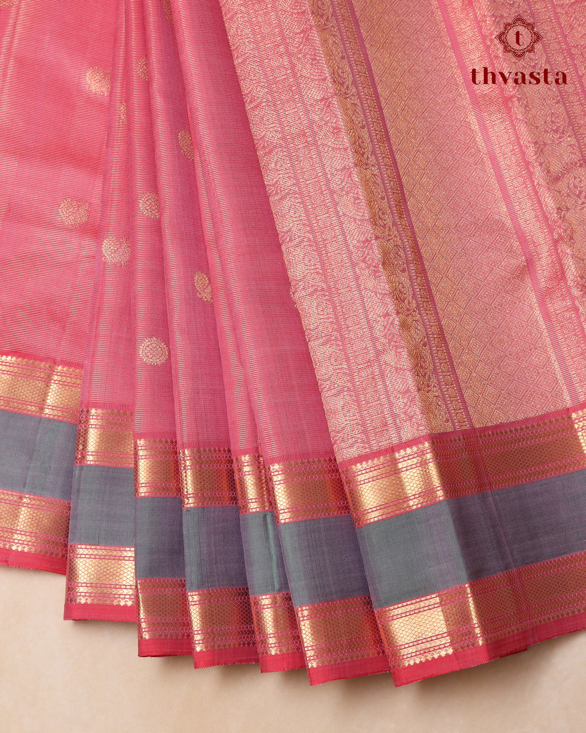 Pure Kanjivaram Silk – Pink Vairaoosi