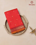Pure Kanjivaram Silk – Vintage Rust Orange -02