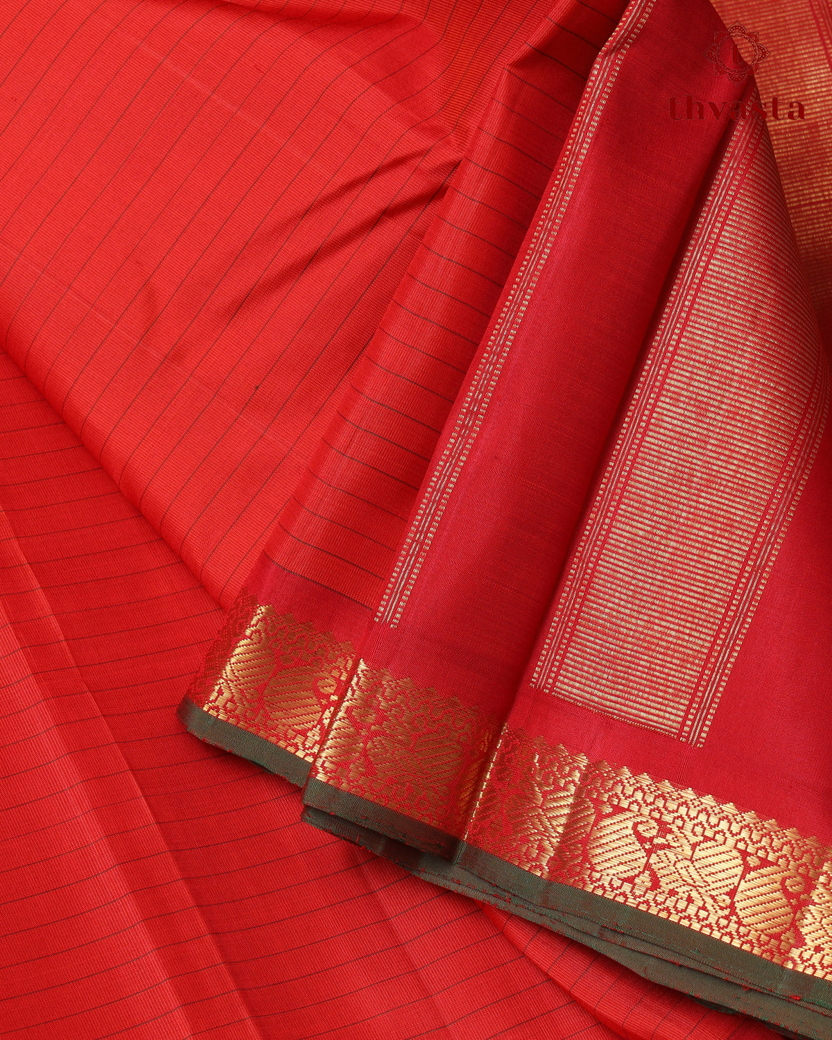 Pure Kanjivaram Silk – Vintage Rust Orange -01