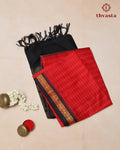 Silk cotton - Red Butta Checks and Black
