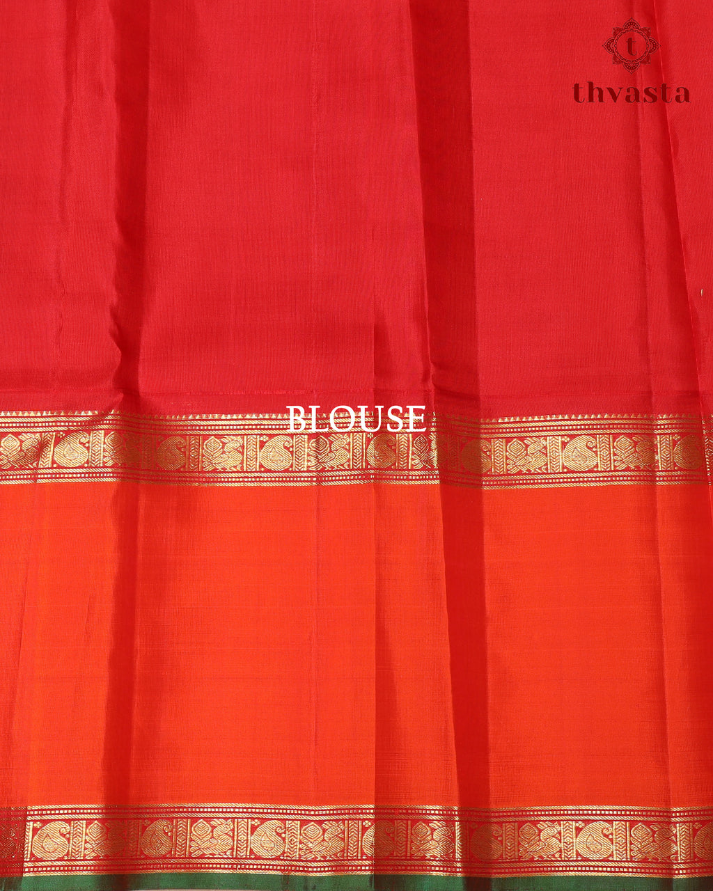 Pure Kanjivaram Silk – Temple Orange and Royal violet
