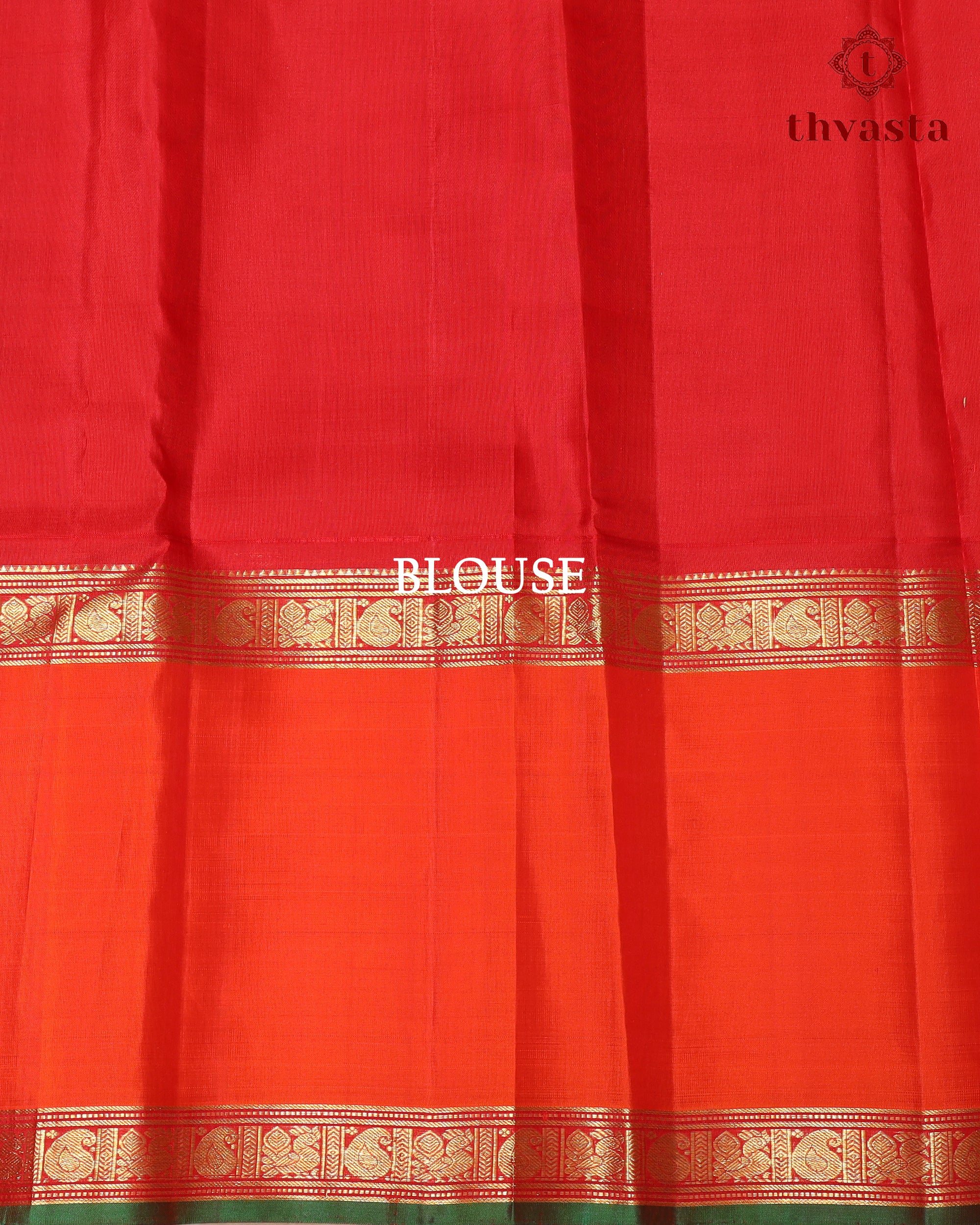 Pure Kanjivaram Silk – Temple Orange and Royal violet